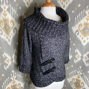 INC Intl Concepts Cowl Neck 3/4 Sleeve Sweater PM